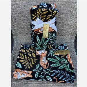 Christian Lacroix Safari Tiger Cotton Velour One Bath & Two Hand Towels Set 3pc